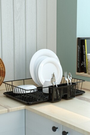 Einschichtiger Geschirrspülmaschinen-Geschirrständer aus Edelstahl, hellschwarz, KB003 11. NW. 003. 04 - 1