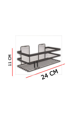 Einstöckiger Badezimmer-Regalaufkleber, selbstklebend, 2 Stück Haken SB004STİC01 - 5