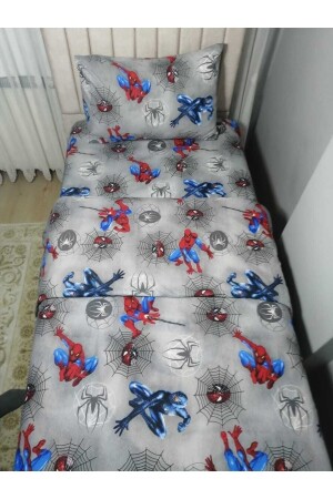 Einzel-Spiderman-Kinderbettbezug-Set, Grau (1 Bettbezug, 1 Kissenbezug), CE-ORMCNEVSTg - 2