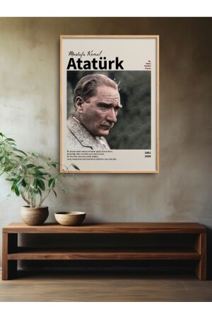 Einzelgerahmtes Atatürk-Porträt-Postergemälde ATA010 - 1