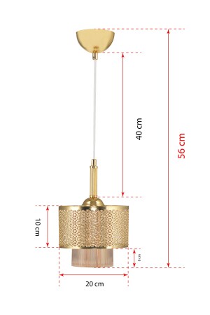 Einzelmotiv-Hängeleuchter Gold TKLMTFSRKGLD - 2