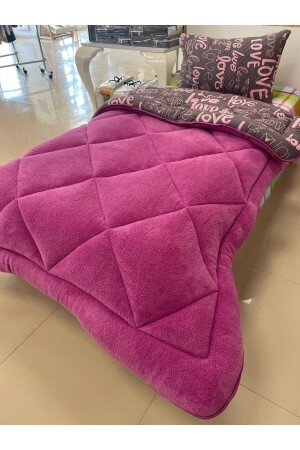 Einzelne doppelseitige Welsoft Quilt Plum Love - 7