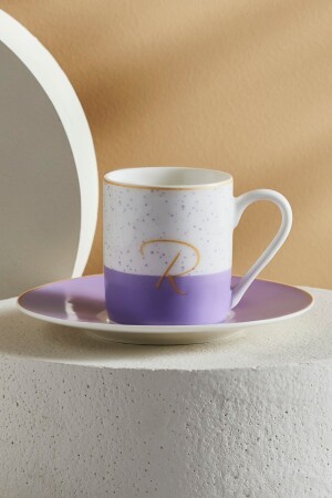 Einzelne Kaffeetasse aus Porzellan mit Buchstabe R, 100 ml, 153. 03. 06. 9087 - 1