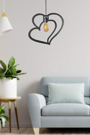 Einzelne moderne Herz-Kronleuchter-Hängelampe, moderne rustikale dekorative Retro-Lampe UTMKALP01 - 1