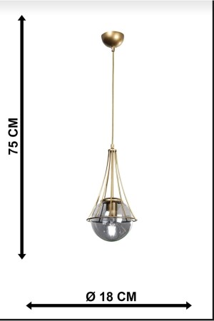 Einzelner antiker Lopo-Kronleuchter – geräuchertes Glop-Glas L1 - 8