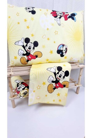 Einzelner gelber Mickey-Mouse-Bettbezug und Bettlaken-Set TYC00179881608 - 2