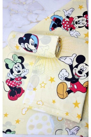 Einzelner gelber Mickey-Mouse-Bettbezug und Bettlaken-Set TYC00179881608 - 6