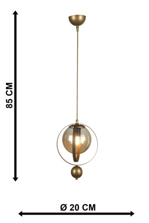 Einzelner Jupiter-Kronleuchter aus antikem Honigglas BEG0025BEG01 - 7