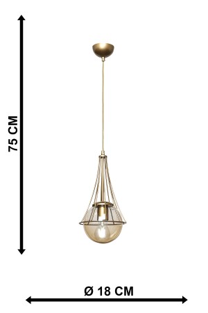 Einzelner Lapis-Kronleuchter aus Glop-Glas in Antik-Honig-Optik BEG1040BEG01 - 6