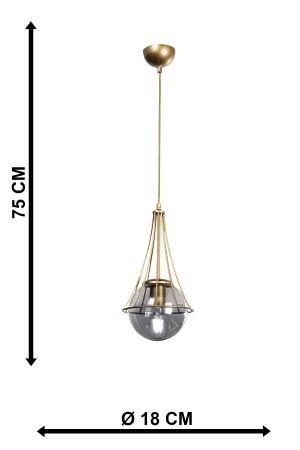 Einzelner Lapis-Kronleuchter aus Glop-Glas in Antik-Rauchoptik BEG1040BEG01 - 7