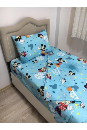 Einzelner türkisfarbener Mickey-Mouse-Bettbezug und Bettlaken-Set TYC00179881487 - 3