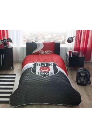 Einzelnes lizenziertes Tagesdecken-Set mit Beşiktaş-Logo - 2