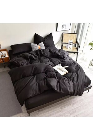 Einzelnes schwarzes Bettbezug-Set DUVET COVERSETEXBLACK - 4