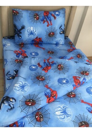 Einzelnes Spiderman-Bettbezug-Set mit elastischen Laken - 1