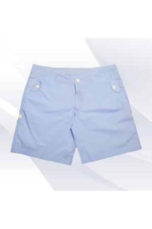 Eisblaue Baumwollshorts in Übergröße für Damen - 1