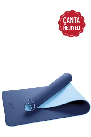 Ekolojik 6mm Tpe Yoga Matı Pilates Minderi Mavi - 1