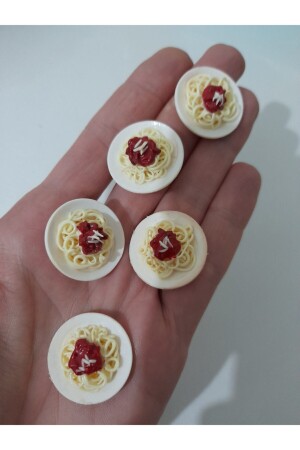 El Yapımı Fimo Miniatur Spagetti Tabak 1 Adet Fiyat - 2