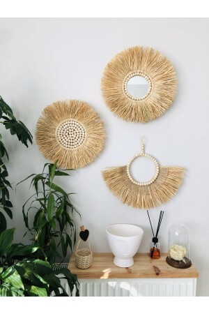 El Yapımı Hasır Rafya Duvar Süsü - Hasirdukkanii