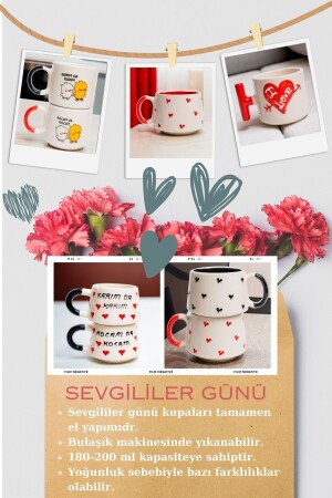 El Yapımı Seramik Kupa- Sevgililer Günü Özel Kupa- 