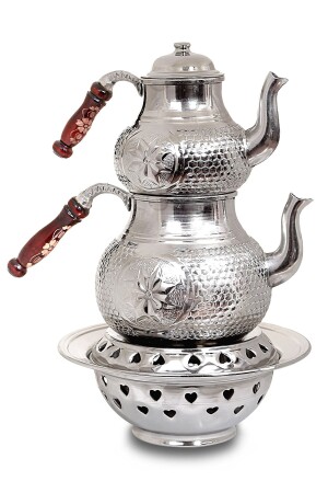 El Yapımı Yıldız Petek Zımba Ocaklı Bakır Çaydanlık Takımı dop6965008igo - Binbir Trend