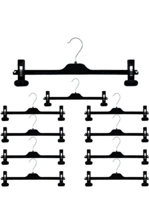 Elbise Askısı Etek Askısı Mandallı Askılık Pantolon Askısı 10'lu - 2
