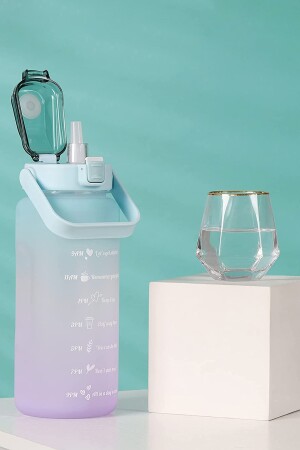 Eldorado 3er-Set Bpa-freie motivierende Wasserflasche, grüne Wasserflasche, Wasserflasche, Wasserflasche SWB-001 - 2