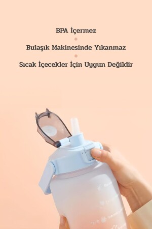 Eldorado 3lü Set Bpa Içermez Motivasyonel Su Matarası Mor Su Matarası-su Şişesi-suluk - 7