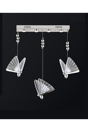 Elegance Modern Butterfly Dreifach-Pendelleuchte, LED-Kronleuchter, Reihen-Esstisch, Chrom-Schmetterlings-Kronleuchter TYC00356665204 - 5