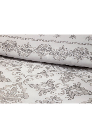 Elegant Crown Baumwollsatin-Bettbezug-Set für King-Size-Betten, 240 x 220 cm, Silber TYCGLR8A6N168736339070285 - 7