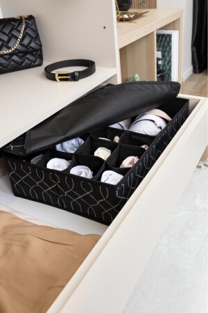 Elegante, hochwertige, abgedeckte Box und Trennschublade im Kleiderschrank-Organizer - 4