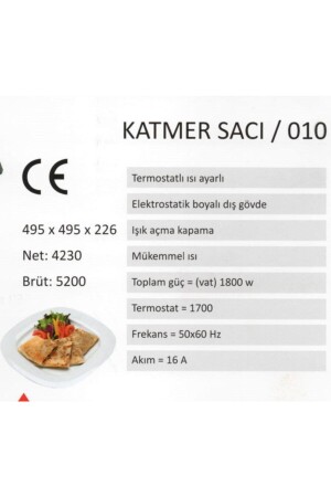 Elektrischer 2000-W-Thermostat Katmer – Fladenbrot – Teigblatt DD111000 - 3