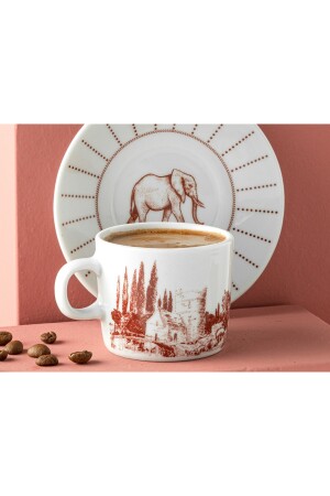 Elephant Porselen 2'li Kahve Fincan Takımı 80 Ml Bordo 10035684 - 4