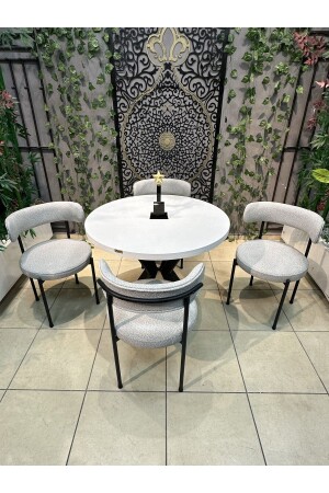 Elisa 4 Kişilik Masa Sandalye Takımı(açık Gri )teddy - Royal