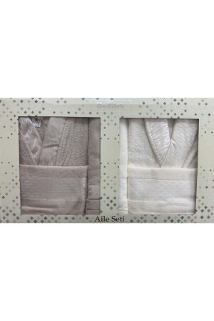 Elissa 6 Parça %100 Pamuk Bornoz Takımı Taş-krem - Özdilek