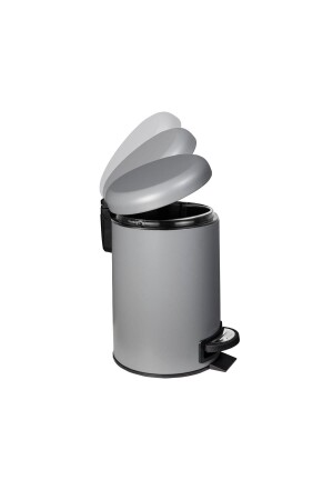 Elit Doppel-Badezimmer-Set, grau, Edelstahl, 3 l, Abfalleimer, WC-Toilettenbürste - 5