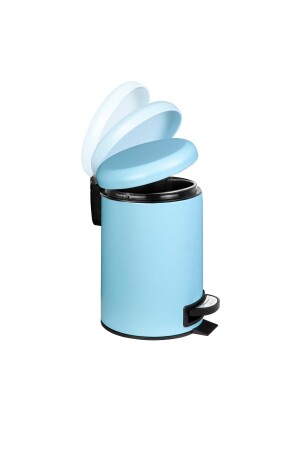Elit Ikili Banyo Seti Mavi Paslanmaz 3lt Çöp Kovası Wc Tuvalet Fırçası E120400-M - 3