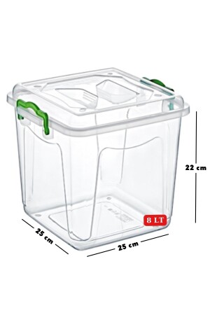 Elite Line 8 Lt Jumbo-Größe, quadratischer Behälter für Mehl, Zucker, Hülsenfrüchte, 2 Stück, transparent, NDY-2652 - 5