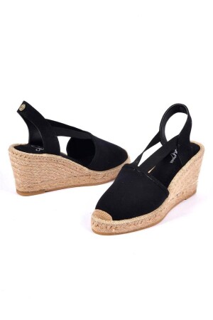 Elizabeth Black Damen-Espadrille mit Keilabsatz - 1