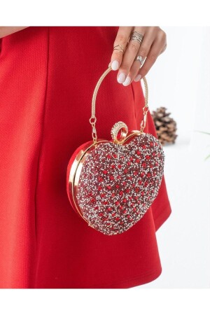 Ella Heart Stone Red Damen-Abendkleid-Handtasche, 19 x 20, Größe 1101IMP - 1