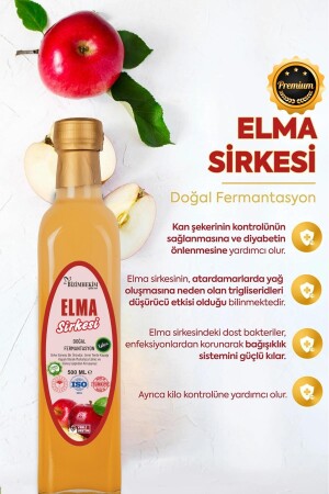 Elma Sirkesi %100 Doğal Fermantasyon Apple Cider Vinegar 500 Ml hkm199 - 3