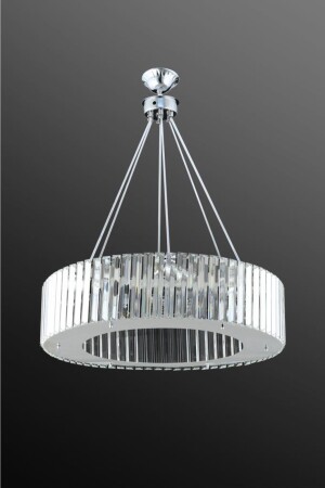 Elmas 60cm Gümüş Lüx Kristal Taşlı Avize 1605040012601 - 6