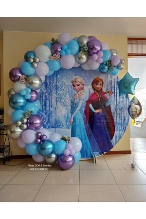 Elsa Frozen Balon Zinciri Elsalı Doğum Günü Konsepti Balon Zinciri - 1