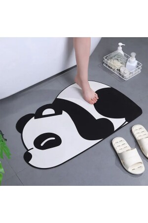 Else Panda wasserabsorbierende Badematte für die Dusche vorne, WC-Sitz, einteiliger Tier-Badeteppich - 3