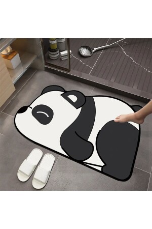 Else Panda wasserabsorbierende Badematte für die Dusche vorne, WC-Sitz, einteiliger Tier-Badeteppich - 4