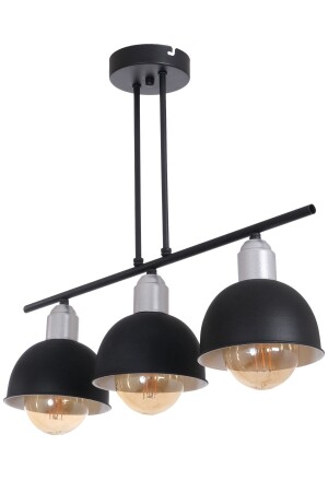 Elton Modern Tasarım Yatak Odası - Salon - Mutfak - Cafe Siyah Renk 3 Lü Avize ELT02 - Fer Avize