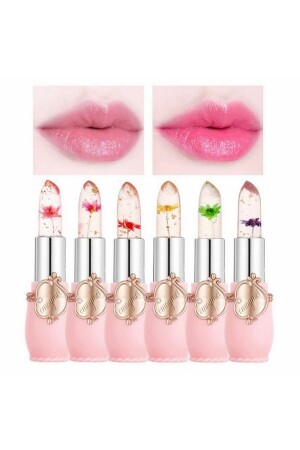 Emaymei Blumen-Lippenstift, 6 Stück, langanhaltender Lippenbalsam, feuchtigkeitsspendende Wirkung, Lipgloss-Lippenstift - 2