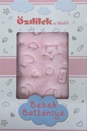 Embos Peluş Bebek Battaniyesi 100 X 120 Pembe - 1