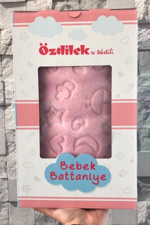 Embos Peluş Bebek Battaniyesi -bakucuzaal Pembe - 100x120 cm BKUCZL - 2