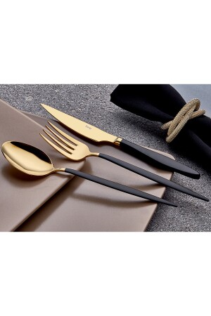 Emotion Istanbul Gold Schwarz Perlmutt 18-teiliges Löffel-Gabel-Messer-Set st18ss - 5