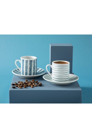 Enda Porzellan-Set mit 2 Kaffeetassen, 80 ml, Dunkelblau, 10035816 - 3